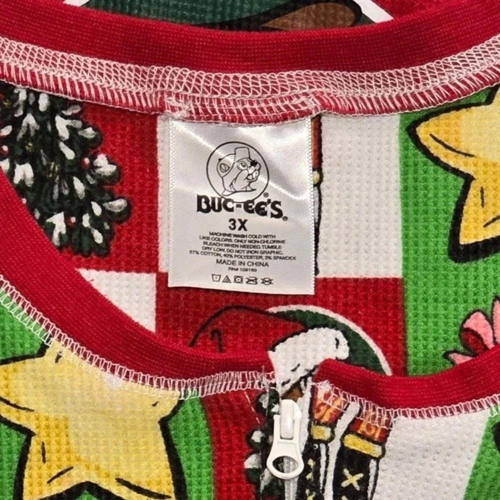 BUCKEES Pajamas Christmas‎ Nutcracker Print Onesie Sleepwear Red Green Size 3X